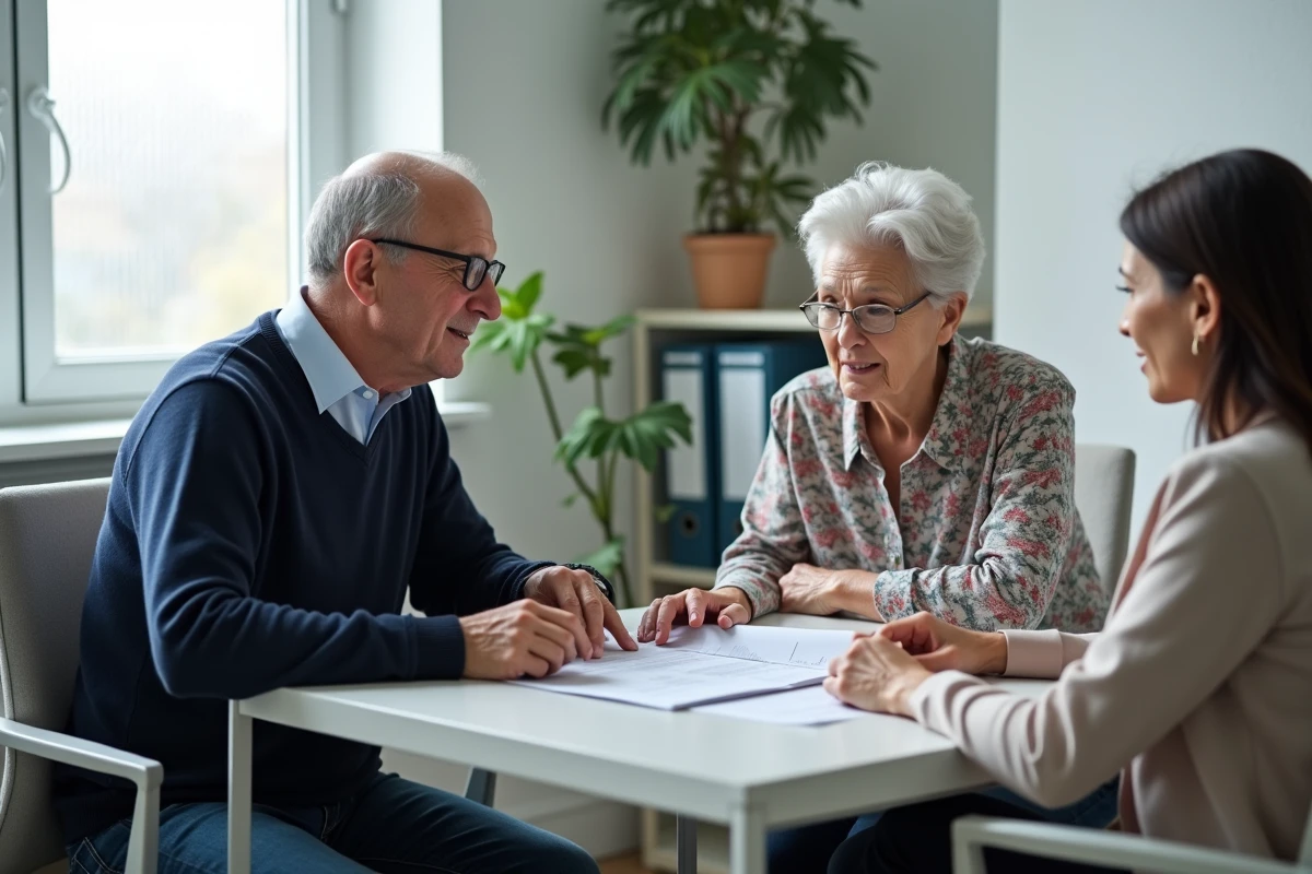 Couple de retraités consultant un conseiller financier au sujet de l'impact d'une nouvelle taxe sur leur pension