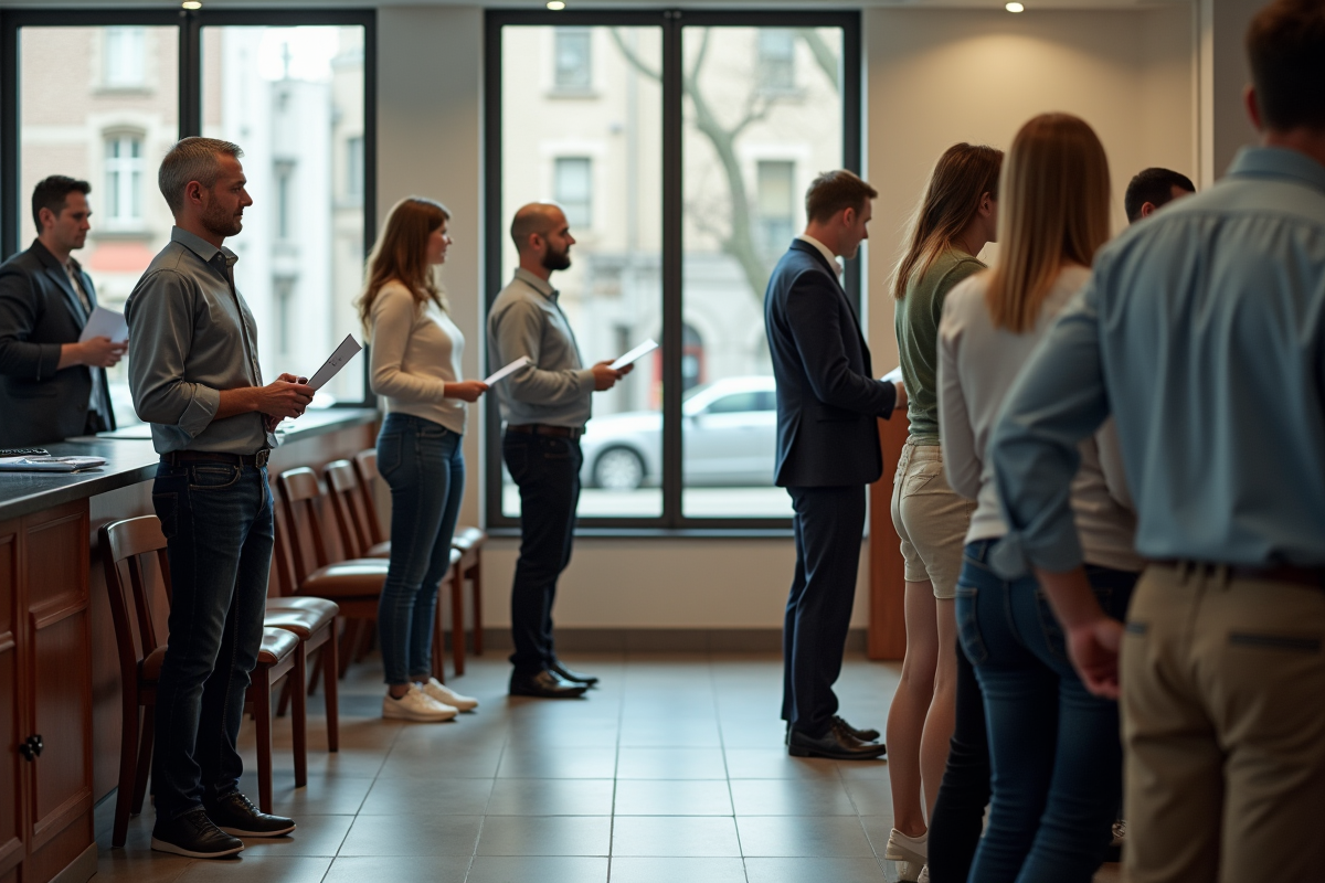 Groupe de personnes dans un bureau administratif