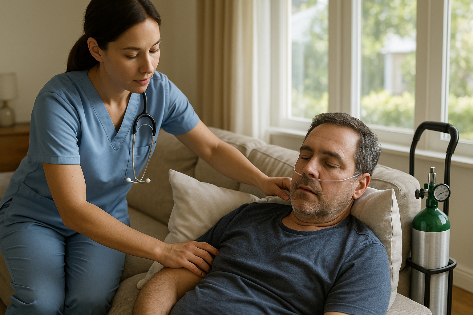 Infirmière ajustant les oreillers d